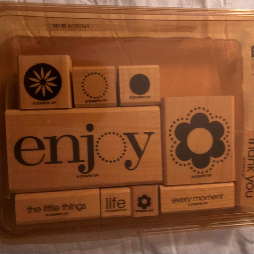 $4 Stampin’ Up! Enjoy Every Moment partial set, 10 of 11 stamps.